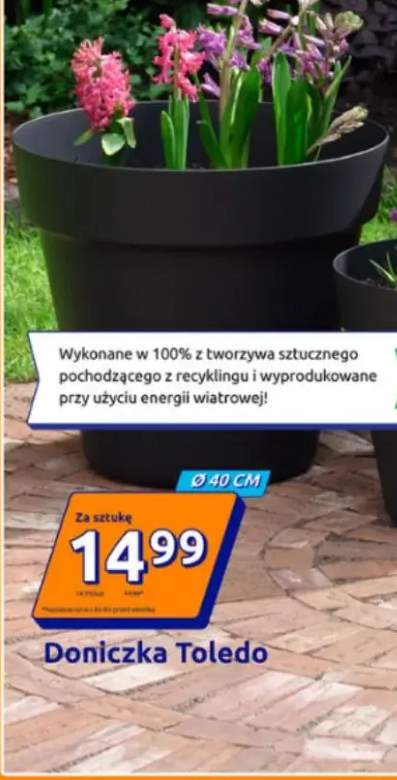 Doniczka Toledo czarna Ø 40 cm