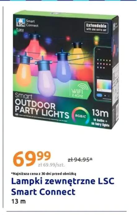 Lampki zewnętrzne LSC Smart Connect 13m