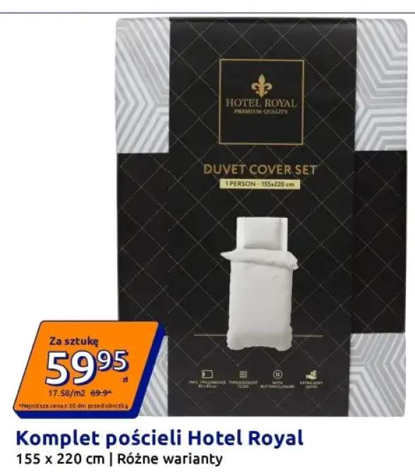 Komplet pościeli Hotel Royal 155x220cm