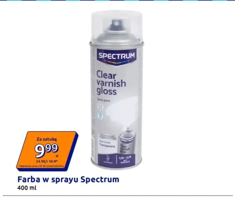 Farba w sprayu Spectrum Clear varnish gloss