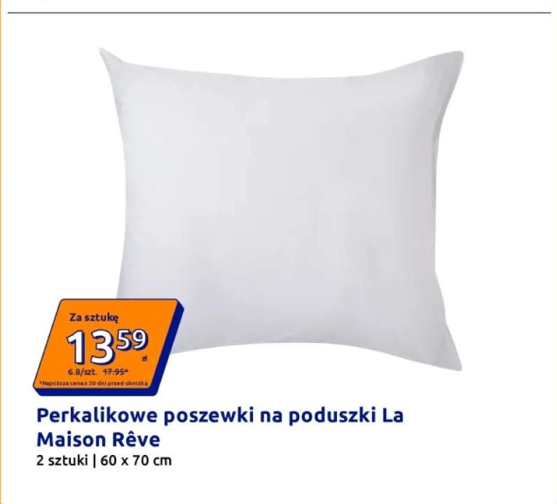 Perkalikowe poszewki na poduszki La Maison Rêve 2-pak 60x70 cm
