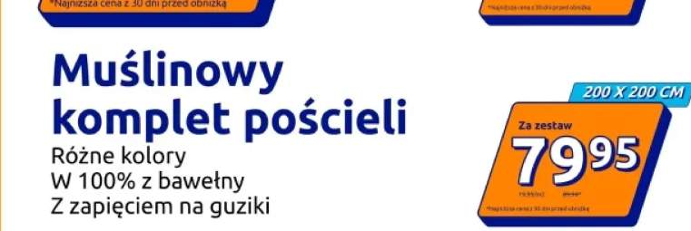 Muślinowy komplet pościeli 200x200 cm