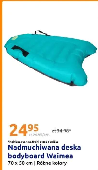 Nadmuchiwana deska bodyboard Waimea 70x50 cm