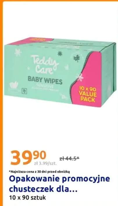 Chusteczki dla niemowląt Teddy Care Sensitive 10-pak
