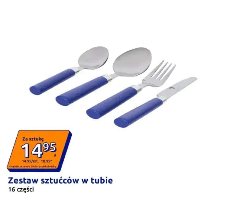 Zestaw sztućców w tubie 16 części