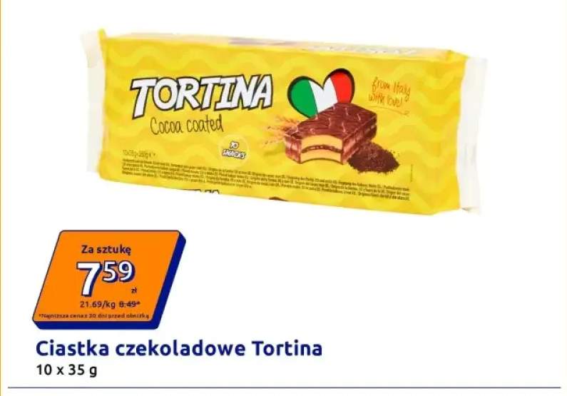 Ciastka czekoladowe Tortina 10-pak 35 g