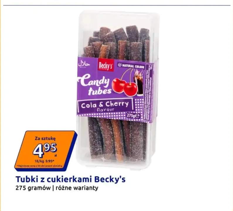 Tubki z cukierkami Becky's Cola & Cherry