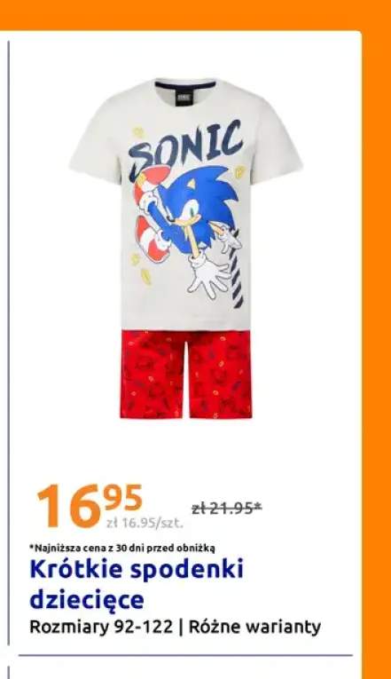 Krótkie spodenki dziecięce Sonic