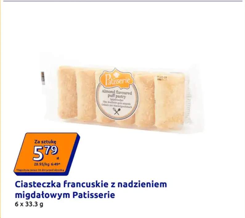 Ciasteczka francuskie z nadzieniem migdałowym Patisserie