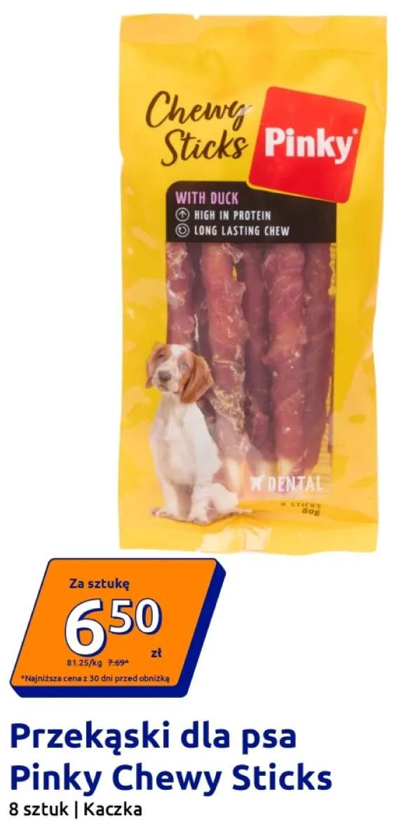 Przekąski dla psa Pinky Chewy Sticks Kaczka