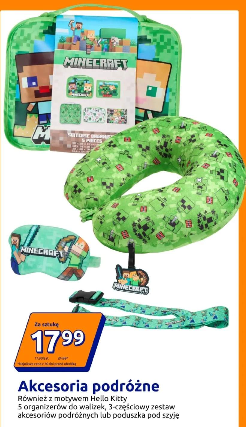 Poduszka pod szyję Minecraft +2 warianty