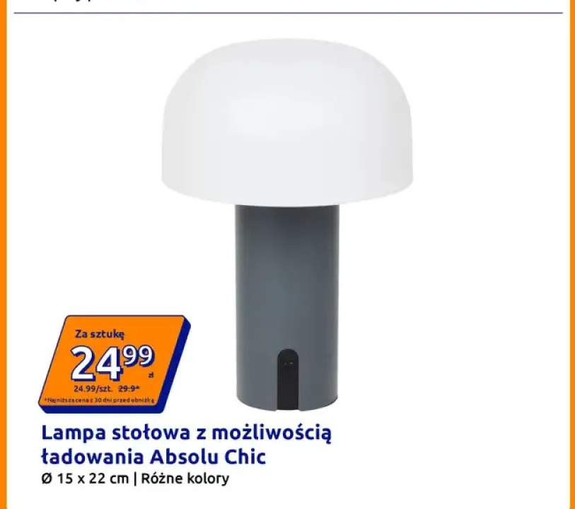 Lampa stołowa z możliwością ładowania Absolu Chic