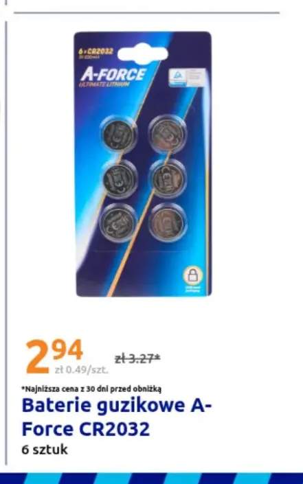 Baterie guzikowe A-Force CR2032