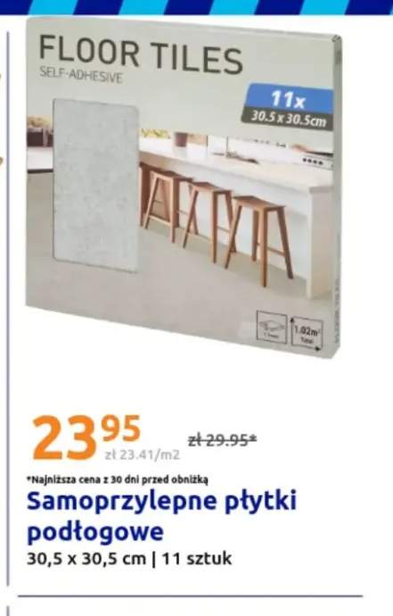 Samoprzylepne płytki podłogowe 30,5x30,5 cm