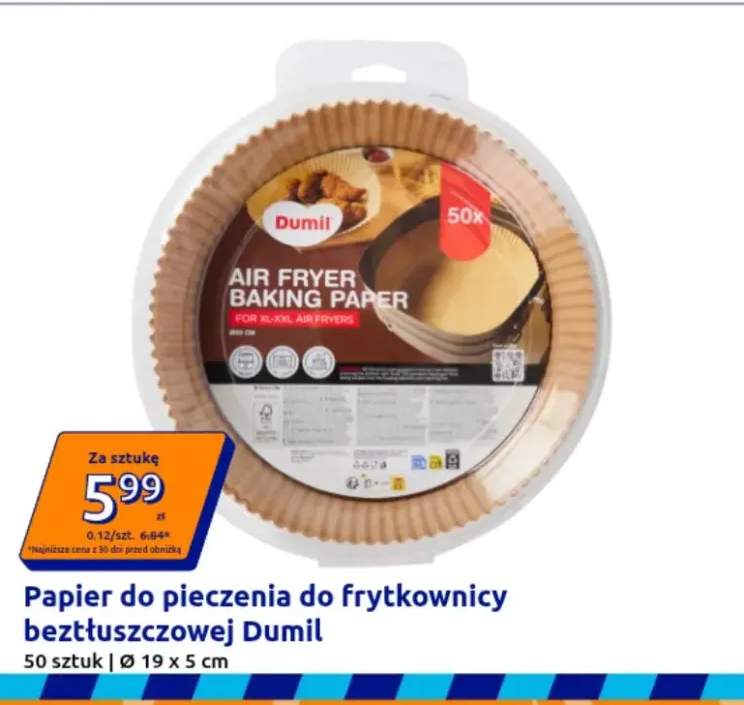 Papier do pieczenia do frytkownicy beztłuszczowej Dumil
