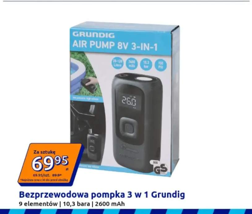 Bezprzewodowa pompka 3 w 1 Grundig
