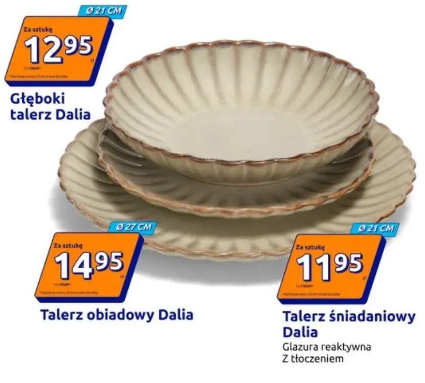 Talerz śniadaniowy Dalia glazura reaktywna z tłoczeniem Ø21 cm +2 warianty