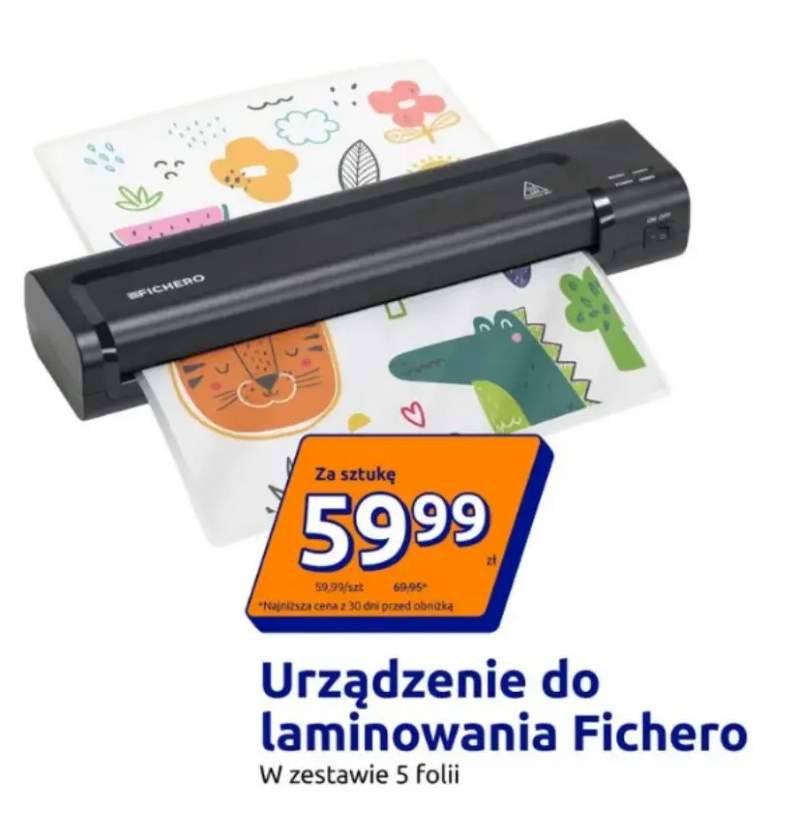 Urządzenie do laminowania Fichero w zestawie 5 folii